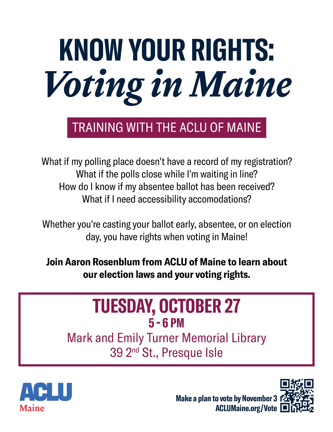 ACLUMaine Voting Flyer PI