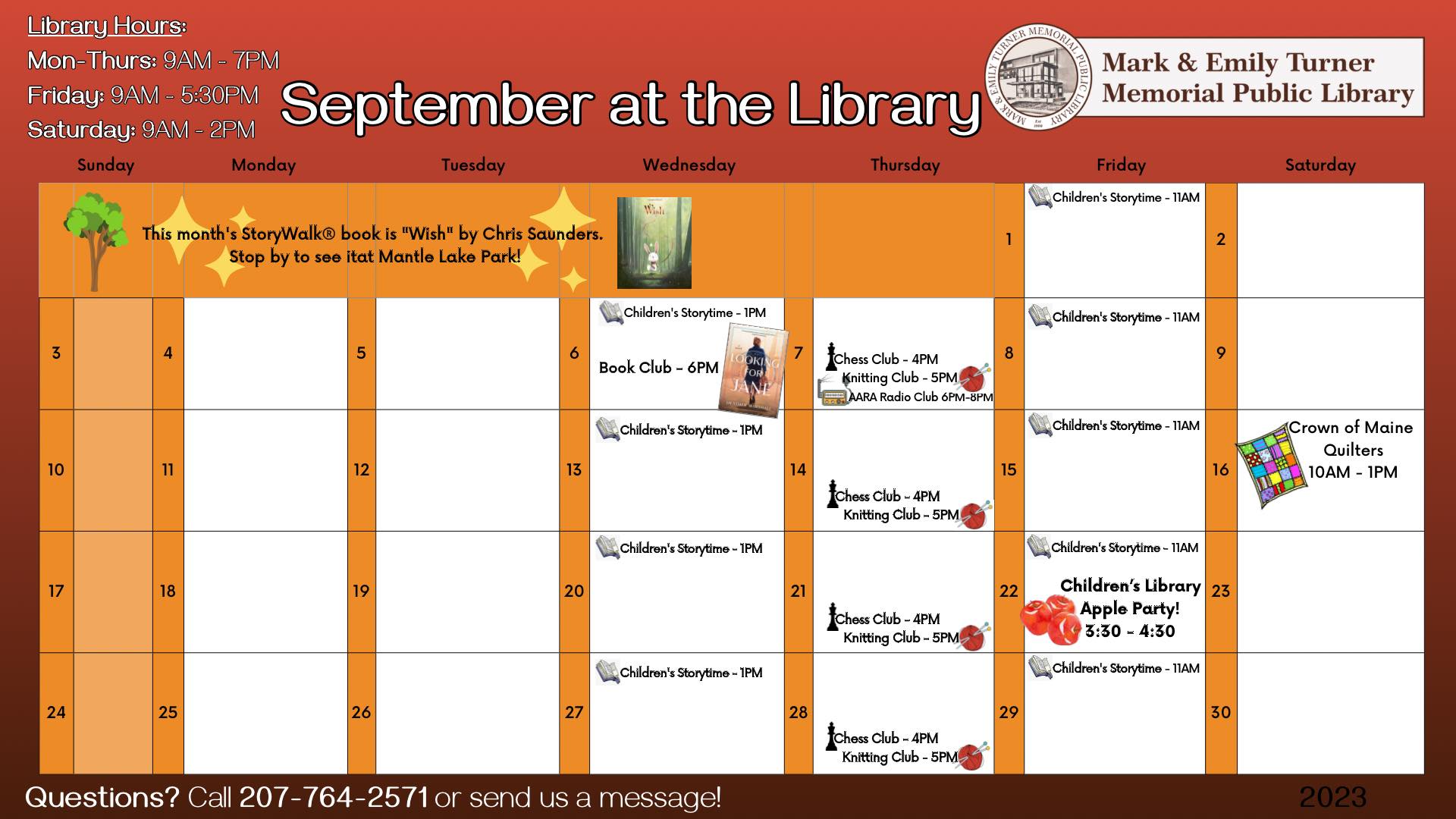 September Library Calander
